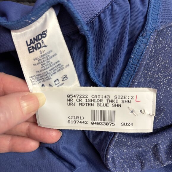 Lands’ End Shine Shirred One Shoulder Tankini Swimsuit Top - Size: 2 Long - NWT - Picture 8 of 10